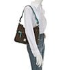 Dooney & Bourke Blakely Contrast Trim Hobo Shoulder Bag, Color:Brown T Moro/Aqua - Image 4