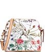 Color:White - Image 2 - Botanical Collection Zip Domed Leather Crossbody Bag