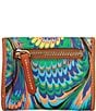 Color:Blue - Image 2 - Bright Marbled Small Flap Wallet