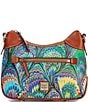 Color:Blue - Image 1 - Bright Marbled Small Hobo Bag