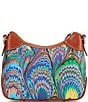 Color:Blue - Image 2 - Bright Marbled Small Hobo Bag