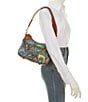 Color:Blue - Image 4 - Bright Marbled Small Hobo Bag
