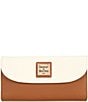 Dooney & Bourke Color Block Continental Wallet, Color:White/Caramel - Image 1