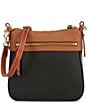 Dooney & Bourke Color Block Leather Crossbody Bag, Color:Black/Caramel - Image 2