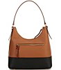 Dooney & Bourke Color Block Leather Hobo Shoulder Bag, Color:Black/Caramel - Image 2