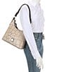 Dooney & Bourke Denison Bryce Crocodile Embossed Leather Hobo Bag, Color:Taupe - Image 4