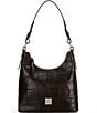 Dooney & Bourke Denison Bryce Crocodile Embossed Leather Hobo Bag, Color:Espresso - Image 1