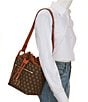 Dooney & Bourke Drawstring Leather Mini Monogram Print Shoulder Bag - Image 4