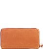 Color:Natural - Image 2 - Florentine Collection Large Zip Around Leather Wristlet