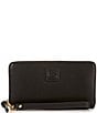 Dooney & Bourke Florentine Collection Large Zip Around Leather Wristlet, Color:Black/Black - Image 1