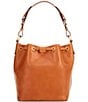 Dooney & Bourke Florentine Leather Drawstring Bucket Bag, Color:Natural - Image 2