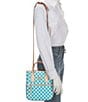 Dooney & Bourke Gingham Small Handle Contrast Trim Tote Bag, Color:Aqua - Image 4