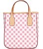 Dooney & Bourke Gingham Small Handle Contrast Trim Tote Bag, Color:Pink - Image 2