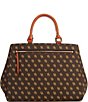 Color:Brown Tmorrow - Image 2 - Gretta Collection Signature Logo Zip Satchel Bag