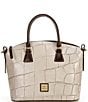 Dooney & Bourke Denison Crocodile Embossed Leather Domed Satchel Bag, Color:Taupe - Image 1