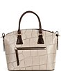 Dooney & Bourke Denison Crocodile Embossed Leather Domed Satchel Bag, Color:Taupe - Image 2