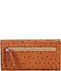 Color:Caramel - Image 2 - Ostrich Collection Continental Snap Clutch Wallet