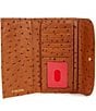 Color:Caramel - Image 3 - Ostrich Collection Continental Snap Clutch Wallet