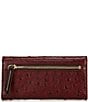 Dooney & Bourke Ostrich Collection Continental Snap Clutch Wallet, Color:Burgundy/BT - Image 2