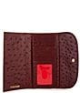 Dooney & Bourke Ostrich Collection Continental Snap Clutch Wallet, Color:Burgundy/BT - Image 3