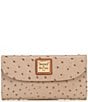 Color:Light Taupe - Image 1 - Ostrich Collection Continental Snap Clutch Wallet