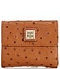 Color:Caramel - Image 1 - Ostrich Collection Small Flap Wallet