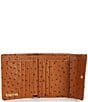 Color:Caramel - Image 3 - Ostrich Collection Small Flap Wallet