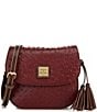 Dooney & Bourke Ostrich Embossed Flap Crossbody Bag, Color:Burgundy/BT - Image 1