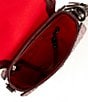 Dooney & Bourke Ostrich Embossed Flap Crossbody Bag, Color:Burgundy/BT - Image 3