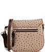 Dooney & Bourke Ostrich Embossed Flap Crossbody Bag, Color:Ltaupe/BT - Image 2