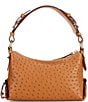 Dooney & Bourke Ostrich Embossed Leather Hobo 25 Hobo Shoulder Bag - Image 6