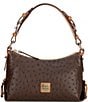 Dooney & Bourke Ostrich Embossed Leather Hobo 25 Hobo Shoulder Bag - Image 1