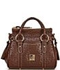 Dooney & Bourke Ostrich Embossed Leather Satchel With Pocket - Image 5