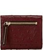 Dooney & Bourke Ostrich Embossed Leather Small Flap Wallet, Color:Burgundy - Image 2