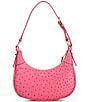 Dooney & Bourke Ostrich Hobo Bag, Color:Fuchsia - Image 2