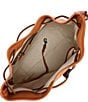 Color:Caramel - Image 3 - Pebble Collection Drawstring Bucket Bag