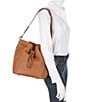 Color:Caramel - Image 4 - Pebble Collection Drawstring Bucket Bag