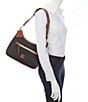 Dooney & Bourke Pebble Grain Leather Contrast Trim Hobo Shoulder Bag, Color:Black - Image 4