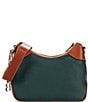 Dooney & Bourke Pebble Grain Leather Contrast Trim Hobo Shoulder Bag, Color:Forest - Image 2