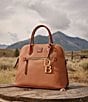 Dooney & Bourke Pebble Collection Large Domed Satchel Bag, Color:Caramel - Image 5