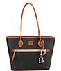 Color:Black - Image 1 - Pebble Collection Leather Tote Bag