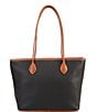 Color:Black - Image 2 - Pebble Collection Leather Tote Bag