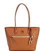 Color:Caramel - Image 1 - Pebble Collection Leather Tote Bag