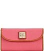 Dooney & Bourke Pebble Continental Leather Clutch Wallet, Color:Hot Pink - Image 1