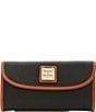 Color:Black - Image 1 - Pebble Continental Leather Clutch Wallet