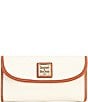 Color:White - Image 1 - Pebble Continental Leather Clutch Wallet