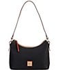 Color:Black - Image 1 - Pebble Grain Leather Baguette Bag