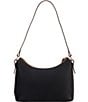 Color:Black - Image 2 - Pebble Grain Leather Baguette Bag