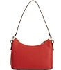 Color:Red - Image 2 - Pebble Grain Leather Baguette Bag