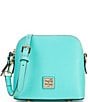 Color:Mint - Image 1 - Saffiano Leather Domed Crossbody Bag